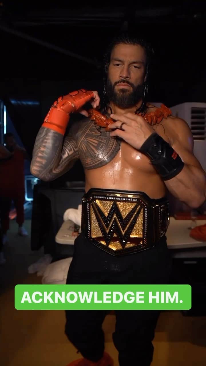 WWEのインスタグラム：「Could this be the final night of @romanreigns historic Undisputed WWE Universal Title reign? 👀☝️ #WWECrownJewel」