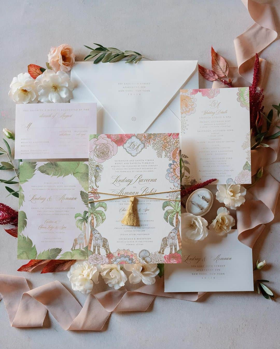 Ceci Johnsonのインスタグラム：「From @thepierreny penthouse celebrations to Central Park strolls, with luxe details & sparkling love: a young couple savors the sweet madness of #newyorkcity one heart-stopping moment at a time!❤️  Photography: @renezadoriphotography  Planning: @anaisevents  Florals: @flowersbyedgar  Venue: @thepierreny  Stationery: @cecinewyork  Rentals: @finelinencreation  Glam: @makeupbypriyanka @hairby_luli  Attire: @berta @berta.nyc @tomford @lovellabridal」