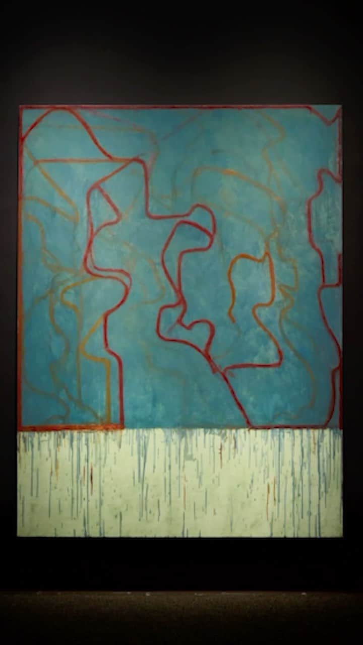 クリスティーズのインスタグラム：「#GALLERYTALKS Episode VI — 21st Century Evening Sale with William Featherby & Richard Shiff   An intoxicating example of what Brice Marden once referred to as paint’s ‘shamanistic’ qualities, ‘Belle’s Turquoise’ embodies the profound and deeply poetic canvases for which he is celebrated. Painted in 2020-21, this mature work offers up a hauntingly-beautiful glimpse into Marden’s pictorial realm, utilizing his entire chromatic spectrum. A softly-veiled web of colorful, meandering lines is offset by a light-filled panel at the lower edge. One of the last paintings Marden would exhibit before his passing earlier this year, the complex interplay of color, surface and form can be seen as the graceful culmination of his impressive, sixty year career.   See this work on view now at our Rockefeller Center galleries!   21st Century Evening Sale | New York | 7 November」