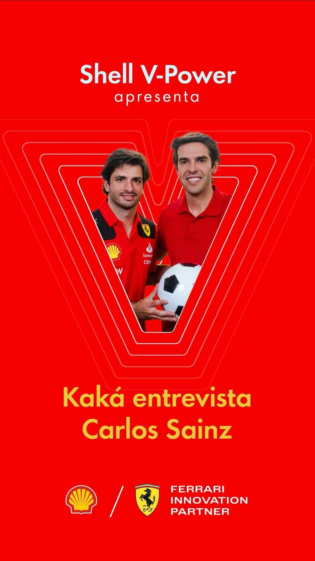 カカのインスタグラム：「Futebol, automobilismo e muita emoção! Shell V-Power apresenta: bate-papo entre @kaka e @carlossainz55 🏎️⚽️  #Shell #ShellVPower」