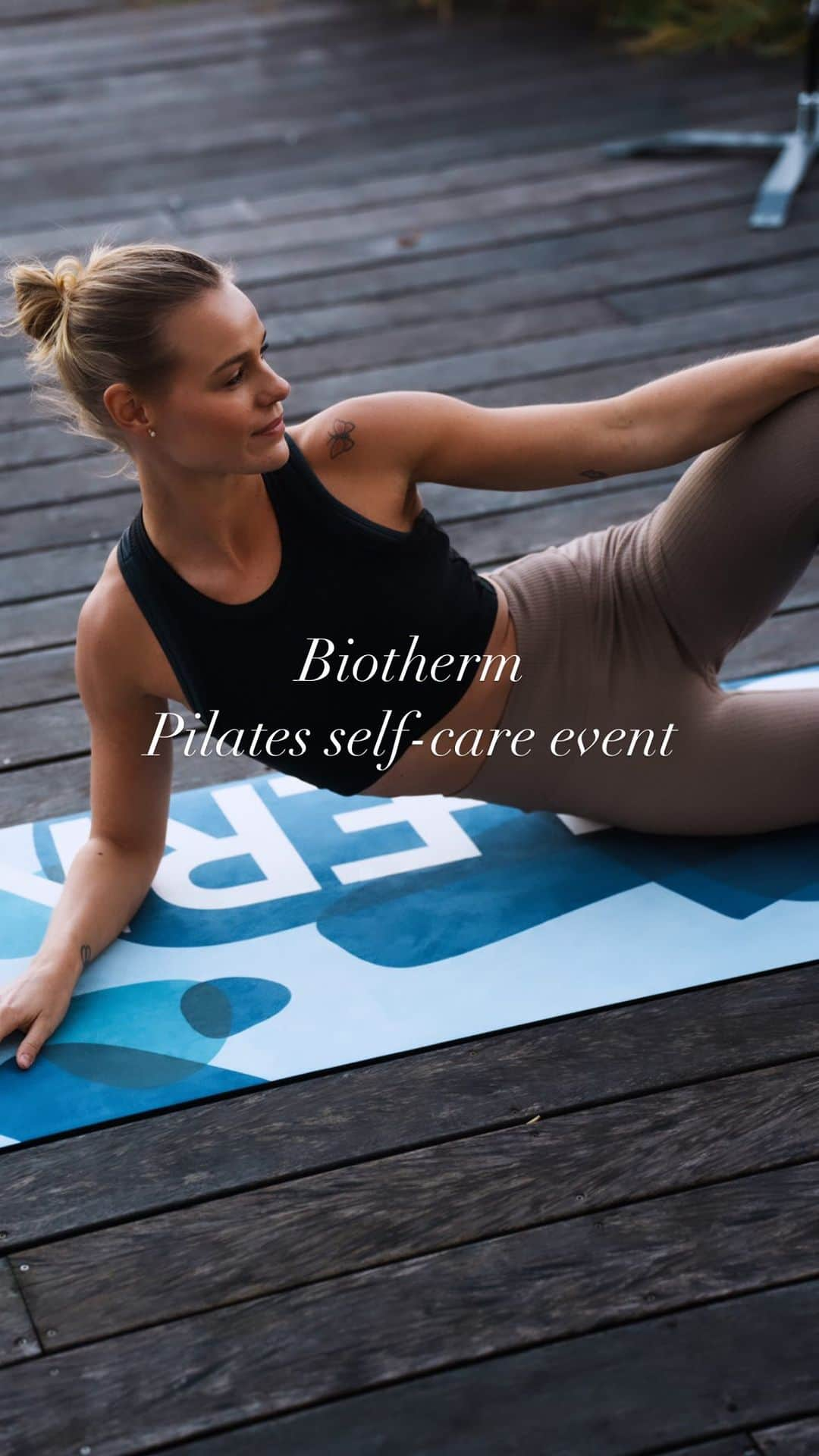 ペルニール・ブルームのインスタグラム：「annonce | @biotherm   Last Monday, I had the incredible opportunity to host a Biotherm self-care Pilates event.   We did an energetic and soothing Pilates session and finished with a calming meditation, it was a day dedicated to nurturing mind, body, and soul.  We dipped into the ocean and sat in the sauna for some rejuvenation.   Thank you, Biotherm, for reminding us of the importance of self-care and our responsibility to protect our planet. Let's continue to find strength and beauty in both ourselves and the world around us.   #biotherm #feelbetter #lookbetter #healthbetterment #mysourceofstrength」