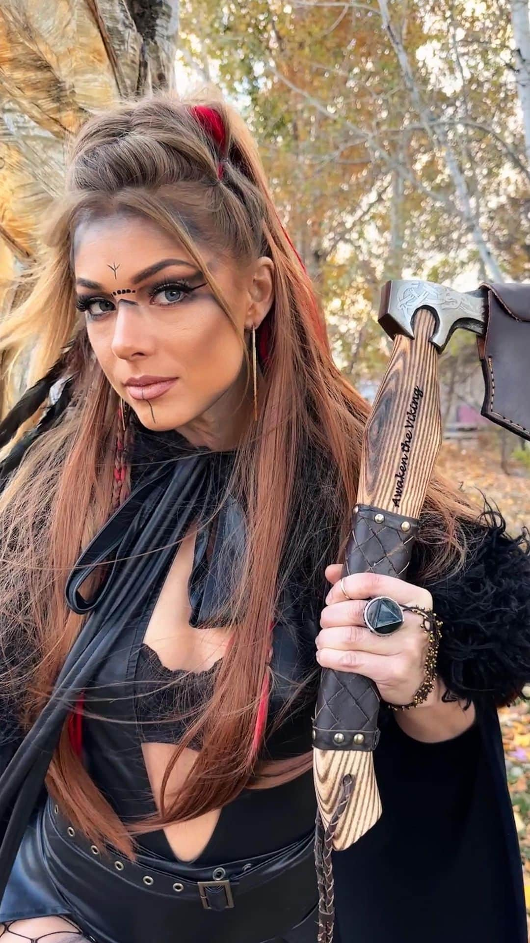 Nikki Leighのインスタグラム：「When I step into my Viking💫  Being a Viking has shown me my strengths, powers, intuitive spirit, connections, my resourcefulness, and unique skills!   #makeup #vikingmakeup #warrior #warriorspirit #innerstrength #spirituality #spiritualawakening #spiritguides」