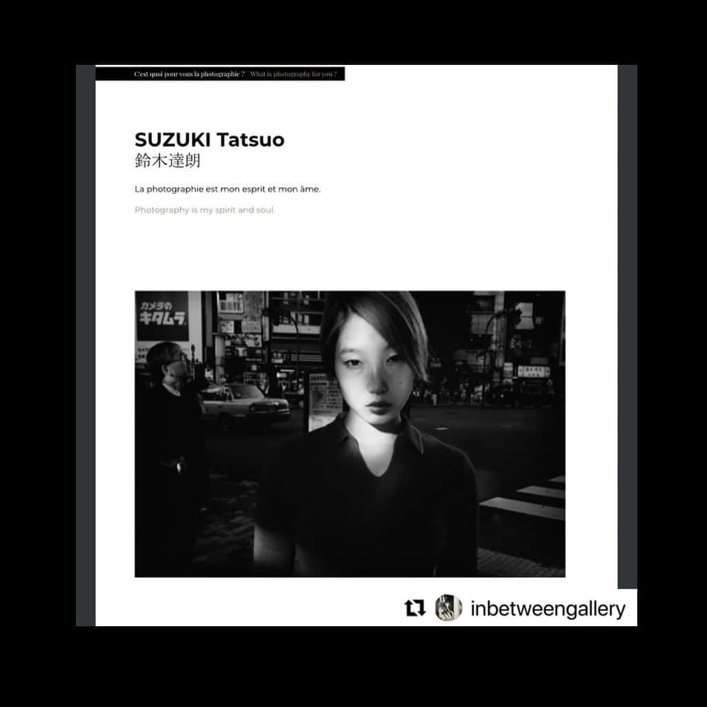 Tatsuo Suzukiのインスタグラム：「#Repost @inbetweengallery with @use.repost ・・・ “what is photography for you?” RESPONSES FROM JAPANESE PHOTOGRAPHERS TO THE QUESTION FROM BERNARD PLOSSU Book project by @_sophiecavaliero2023 CHIBI INTERNATIONA “C’est quoi pour vous la photographie?” LES RÉPONSES DES PHOTOGRAPHES JAPONAIS A LA QUESTION DE BERNARD PLOSSU」