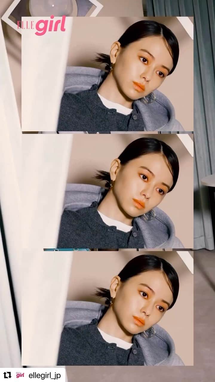 河嶋希のインスタグラム：「#Repost @ellegirl_jp with @use.repost ・・・ ELLEgirlのファッションページに登場した山本舞香さんのビハインドザシーンをお届け✨ルックの全貌は特集記事からチェックしてね💫😻  🔗https://www.ellegirl.jp/fashion/trend/a45184772/maika-yamamoto-bag-shoes2023fw/  @yamamotomaika_official #celine #miumiu #loewe #diesel #山本舞香 #今日からヒットマン #Bailar」