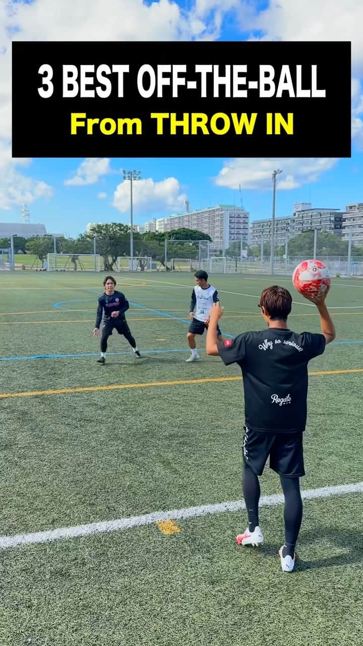 タクヤのインスタグラム：「Tag your teammates who want to try this😁@ ⁡ スローインの時のマークを外すオフザボール3選⚽️ ⁡ @regate_takuya」