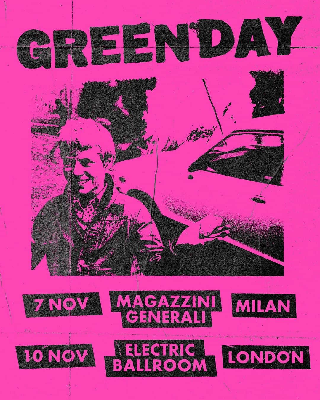 Green Dayのインスタグラム：「Paris, whatta show!! We’re not stopping anytime soon. MILAN AND LONDON, you’re next on the Hella Tiny Tour!! Got two very special shows coming up for you this week 👋🏼👋🏼   Milan - 7 Novembre @ Magazzini Generali On sale tomorrow at 10am local (link in story) 2 ticket limit - all ages show   London - 10 November @ Electric Ballroom  Tickets are only available by request (link in story). Request your tickets before 10:00am tomorrow, Monday 6th November. 2 ticket limit - 14+ // under 16s to be accompanied by an adult」
