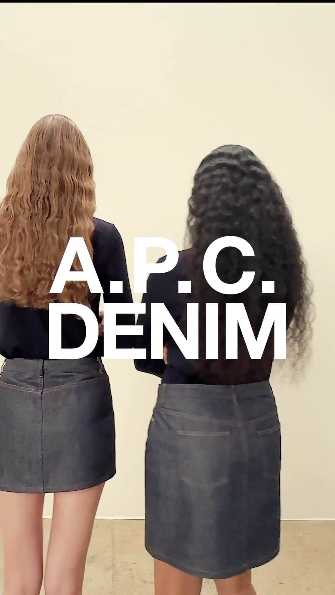 アーペーセーのインスタグラム：「Clean, classic, A.P.C.  The mini skirt in Japanese selvedge raw denim is made from a rigid canvas that softens over time. Available in two lengths, it’s slightly flared and high waisted.  #APCParis #APCdenim」
