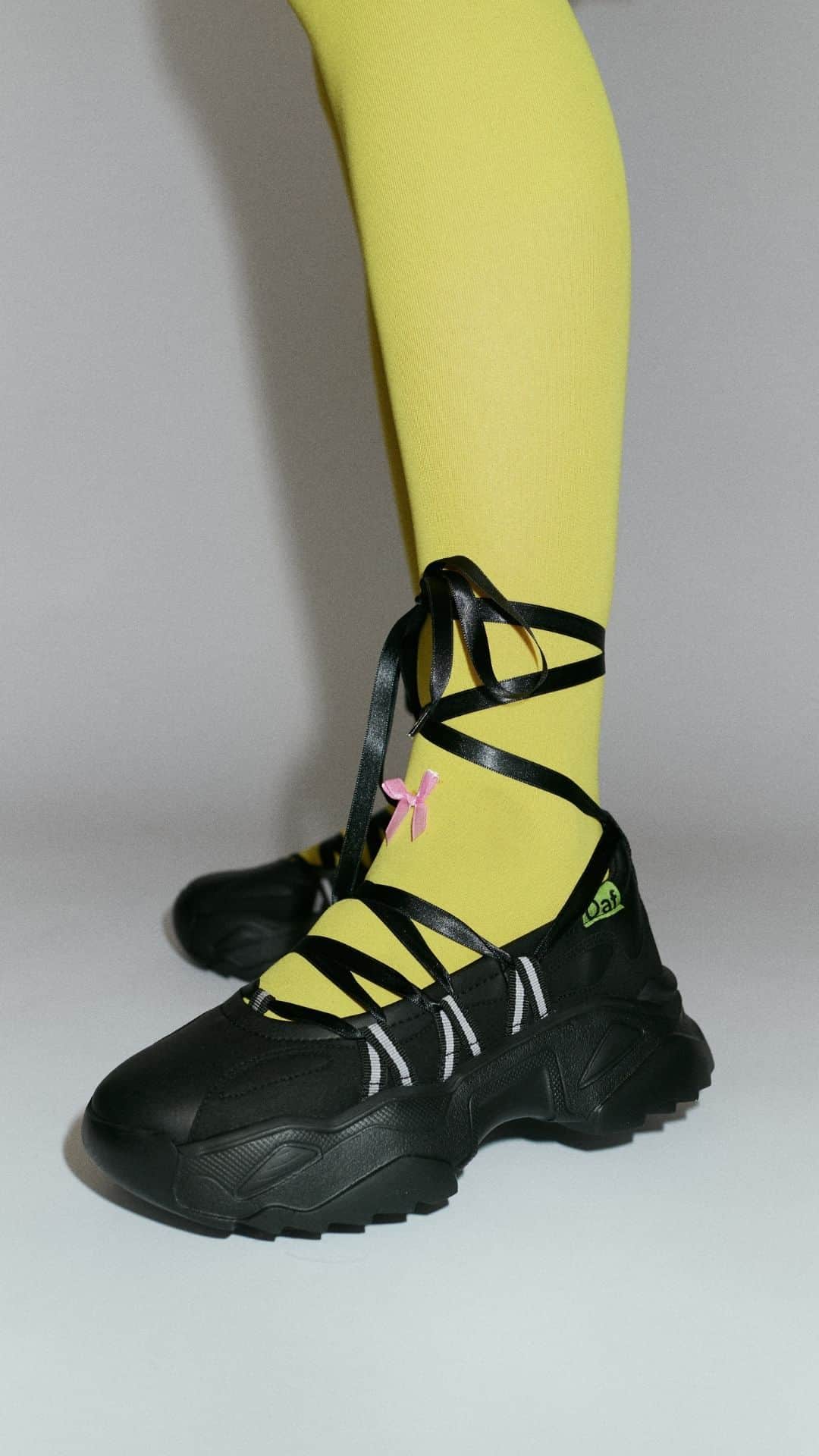レイジー・オーフのインスタグラム：「Which socks will we pair with our Happy Sad Lace Up Ballet Sneakers today? 🤨 Shop on app and online 🛒」