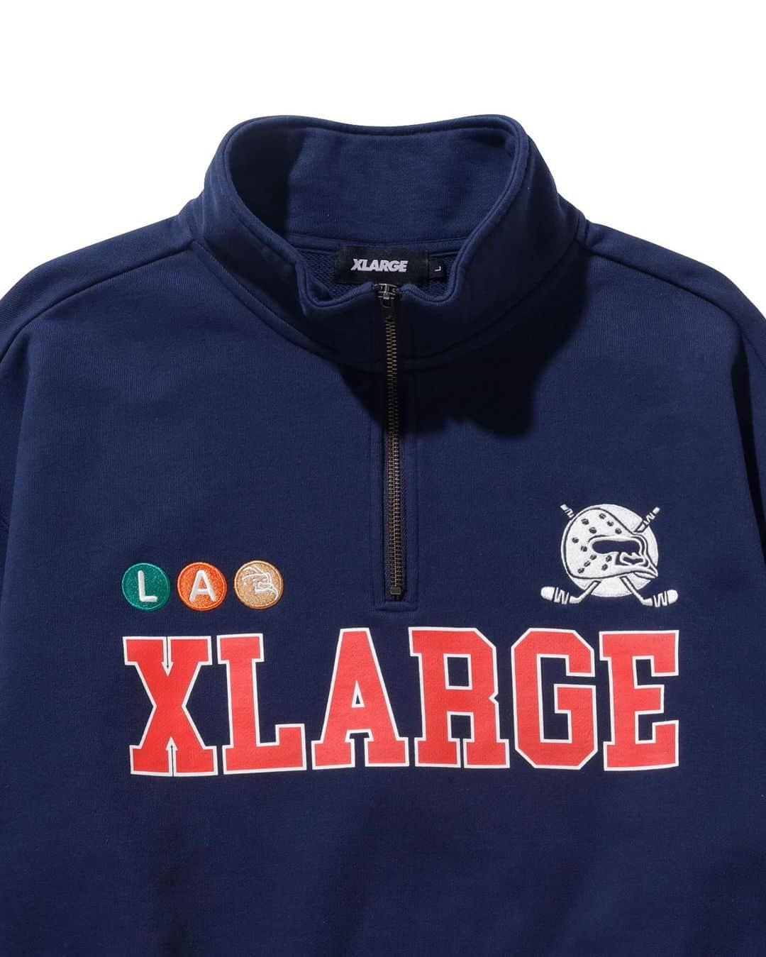 エクストララージのインスタグラム：「XLARGE 2023 WINTER NEW ARRIVAL - HOCKEY HALF ZIP SWEATSHIRT - STRIPED RIB HOODED SWEATSHIRT #xlarge #xlargejp #エクストララージ」