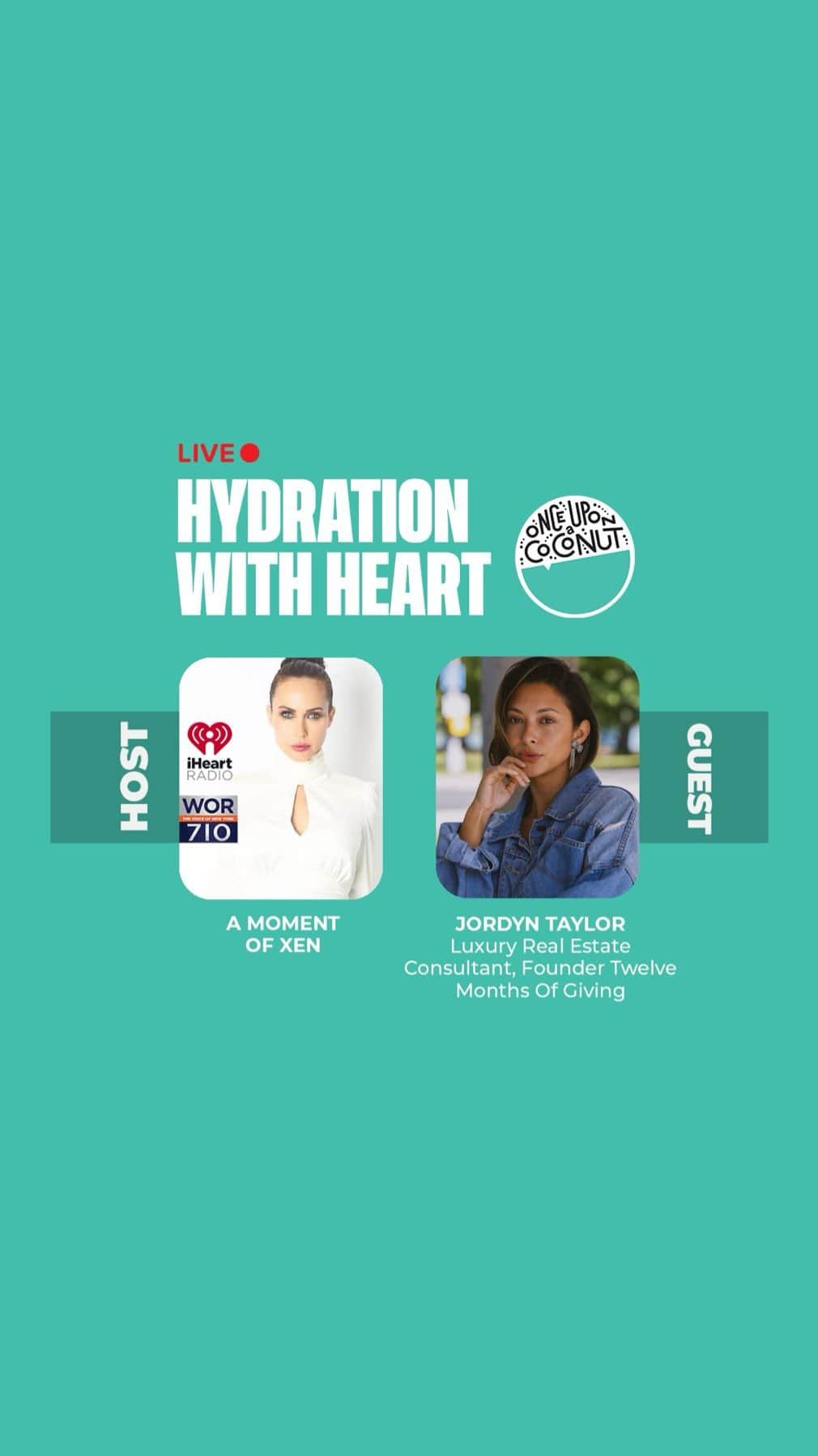 ジョーディン・テイラーのインスタグラム：「Previously Aired❤️ on 'A Moment Of Xen'@xensams @wor710 @iheartradio ⭐️Hydration With Heart segment by @onceuponacoconut ☑️featuring @jordyntaylornow , a luxury real estate consultant ➕philanthropist bridging the worlds of properties and purpose from LA & NYC. @twelvemonthsofgiving  📣Discussing social activism, real estate, and talk to us about her partnership with Once Upon A Coconut and how they are revolutionizing the beverage industry. • Follow us !!  Full Interview @youtube #xensams • • • #onceuponacoconut #xensams #amomentofxen #luxuryrealestate #Givingseason #12monthsofgiving #hydration #electrolytes #coconuts #coconutwater #philanthropy #socialactivism #designwithpurpose」