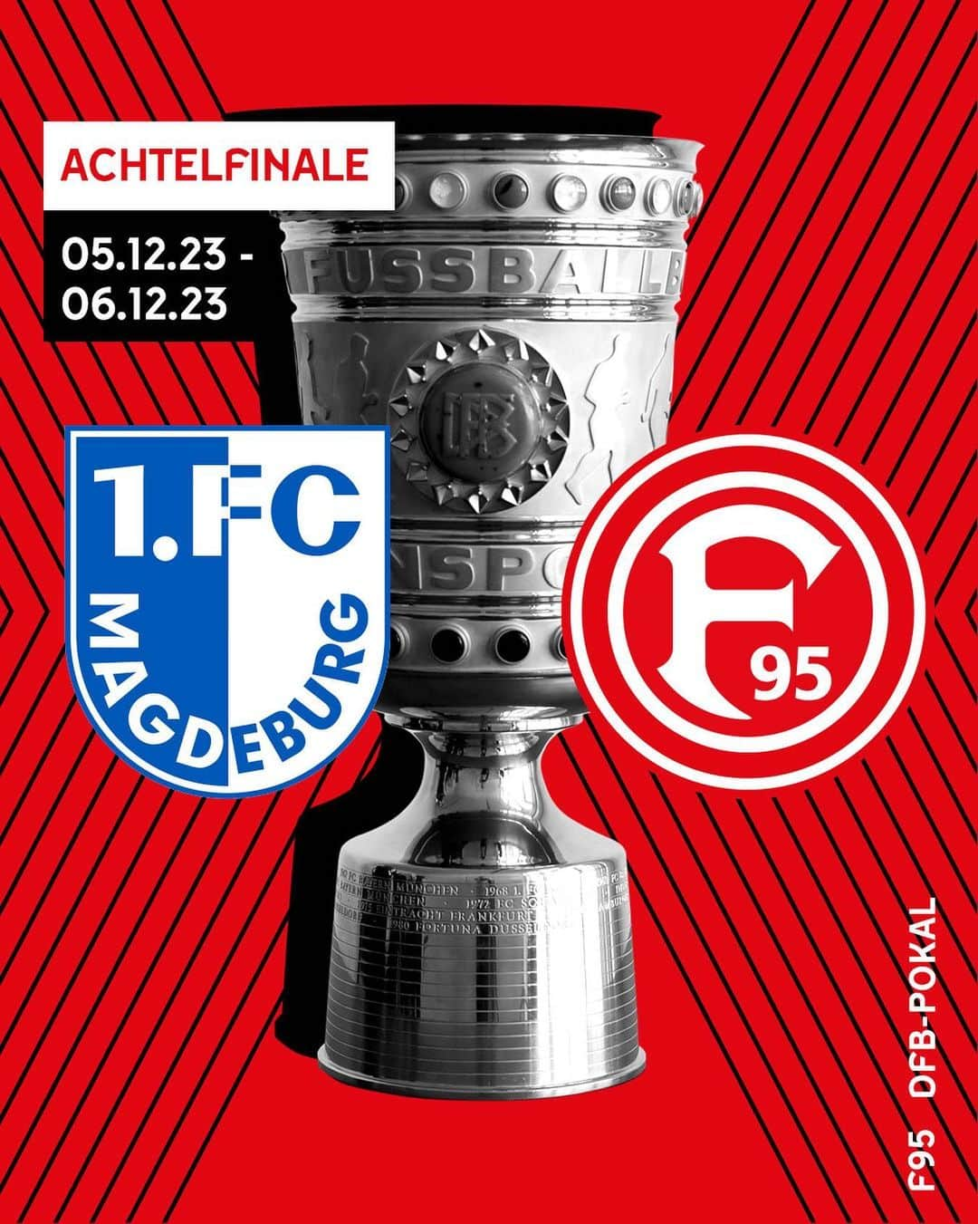 フォルトゥナ・デュッセルドルフのインスタグラム：「Das Warten auf ein Heimspiel im @dfb_pokal geht weiter 🤷🏻‍♂️ Im Achtelfinale treffen wir auf den @1fcm1965 🏆 Was sagt Ihr? • • #f95 #fortuna #DFBPokal」