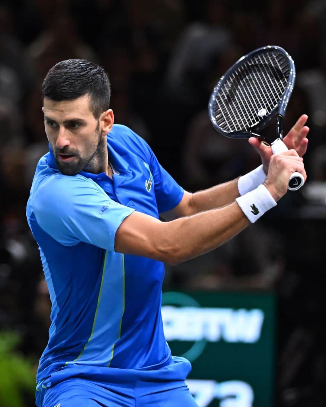 Lacosteのインスタグラム：「Push boundaries, defy expectations in Paris. 40 @atptour Masters 1000 titles for @djokernole. 👏🏆#TeamLacoste」