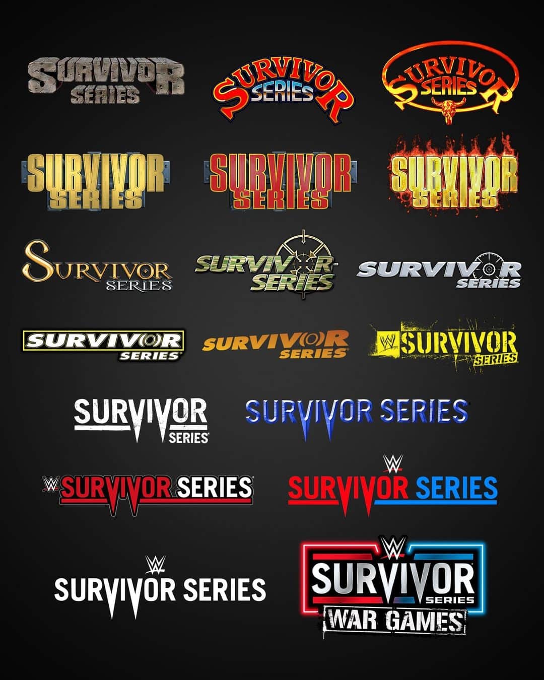 WWEのインスタグラム：「What's your favorite #SurvivorSeries logo? Sound off in the comments!」
