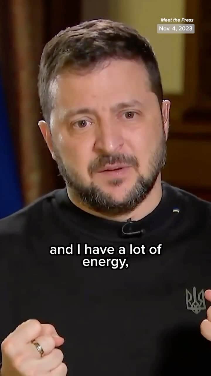 NBC Newsのインスタグラム：「Ukrainian President Volodymyr Zelenskyy tells Kristen Welker that Ukraine is “not ready” to give up its “freedom to this f—ing terrorist Putin.” ⁠ ⁠ During the exclusive interview with Meet the Press, Zelenskyy rejected claims that the war with Russia has reached a stalemate and reiterated pleas for the U.S. to supply more weapons to Ukraine. ⁠ ⁠ Zelenskyy asserted that it is important his country’s allies continue providing support because Kyiv is defending “joint values” such as democracy.⁠ ⁠ A Gallup poll in October showed that 41% of people in the U.S. believe it is doing too much to help Kyiv, a significant increase from June. ⁠ ⁠ Full interview at the link in bio.」
