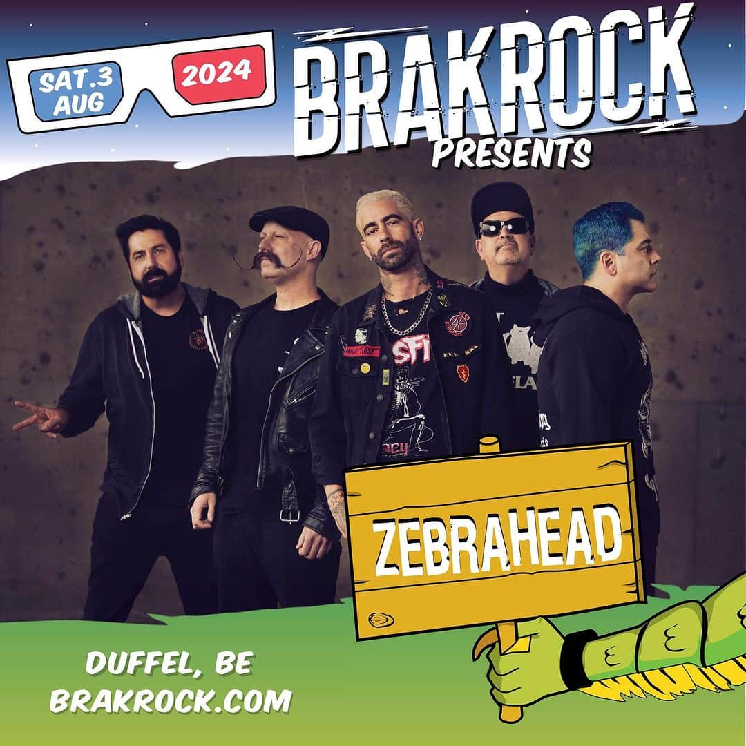 Zebraheadのインスタグラム：「HELLO FRIENDS IN BELGIUM!!! We will be playing @brakrock festival on August 3rd.  Lets GO!!! Been waiting to play this one and we can't wait.」