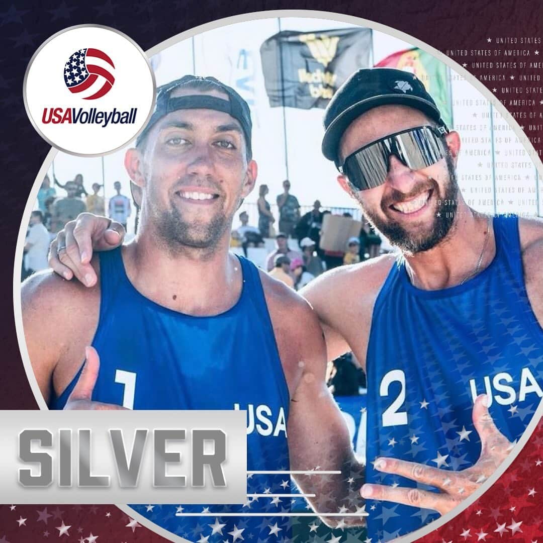 USA Volleyballのインスタグラム：「Silver in Haikou! 🥈  Trevor Crabb and Theo Brunner def. 🇦🇺 in the semis to advance to the finals at BPT Challenge Haikou. The duo faced Evans/Budinger and fell 2-0, but are coming home with the silver medal.」
