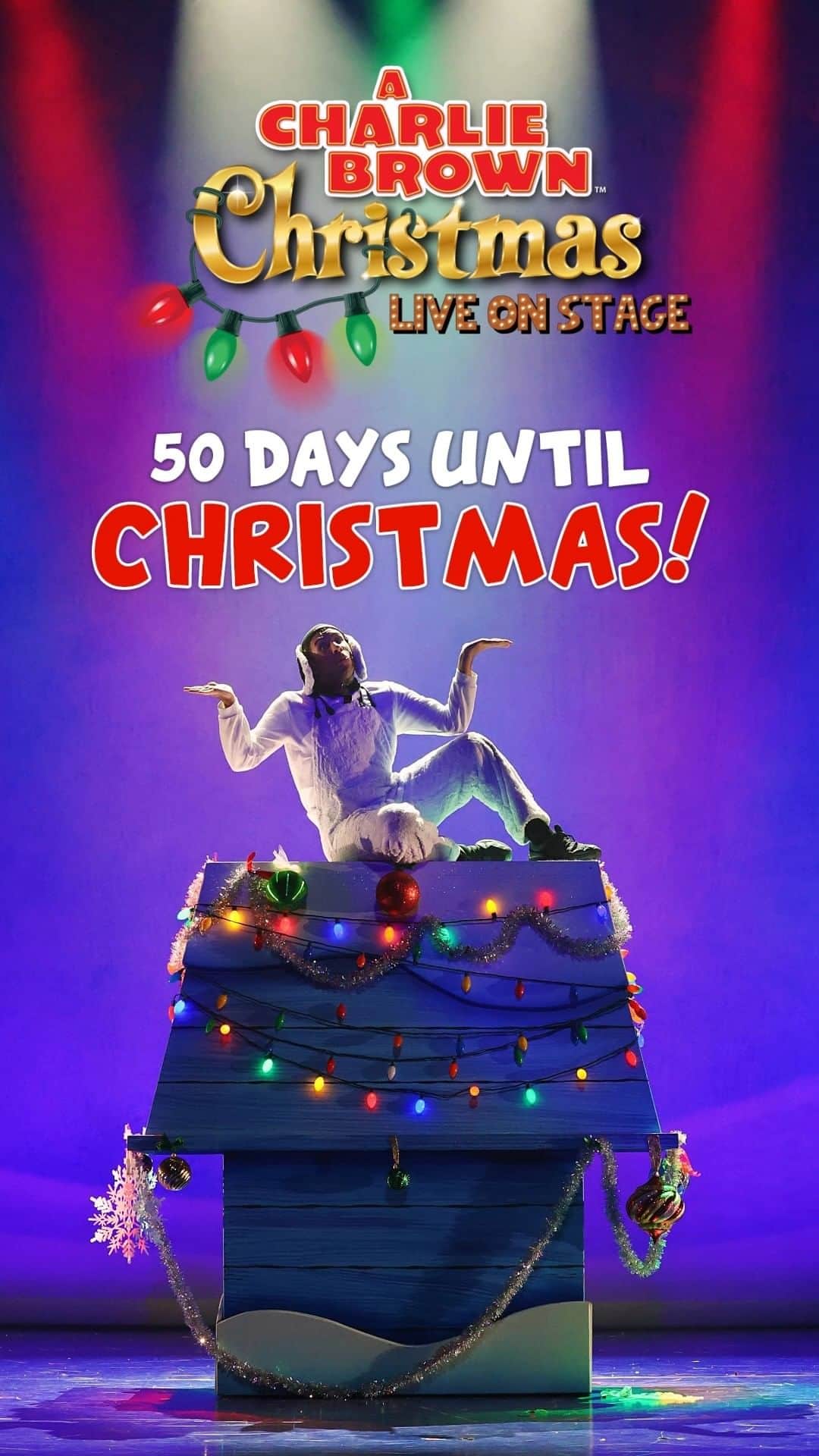 スヌーピーのインスタグラム：「Christmas is only 50 days away so don’t miss your chance to experience @charliebrownchristmaslive! The U.S. tour kicks off this Wednesday Nov 8 through Dec 23.   Tickets on sale now at link in bio!   #ACharlieBrownChristmas」