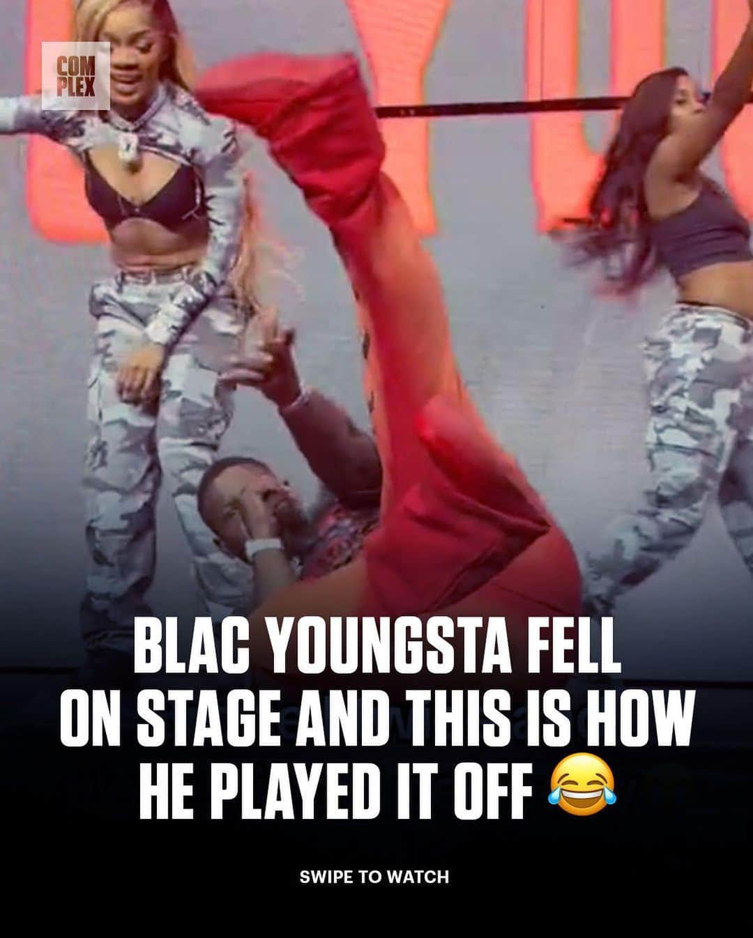 COMPLEXのインスタグラム：「Blac Youngsta made it look like he meant to fall 🤣 (🎥 @brandonstarkand)」