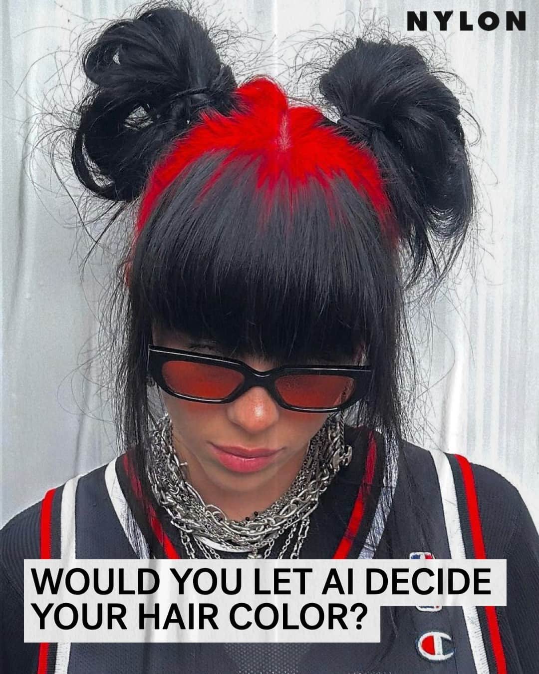 Nylon Magazineのインスタグラム：「TikTok’s latest trend? Inspiring people to go to the hair salon, via AI. While there are many ongoing conversations as to what an Artificial Intelligence-enhanced future will look like, it seems AI is taking over the beauty industry now, too. The rumor is that the application detects your features and recommends the hair color it deems most suitable for you. So would you let AI decide your next hair color?   Read more at the link in bio.  📸  @billieilish」