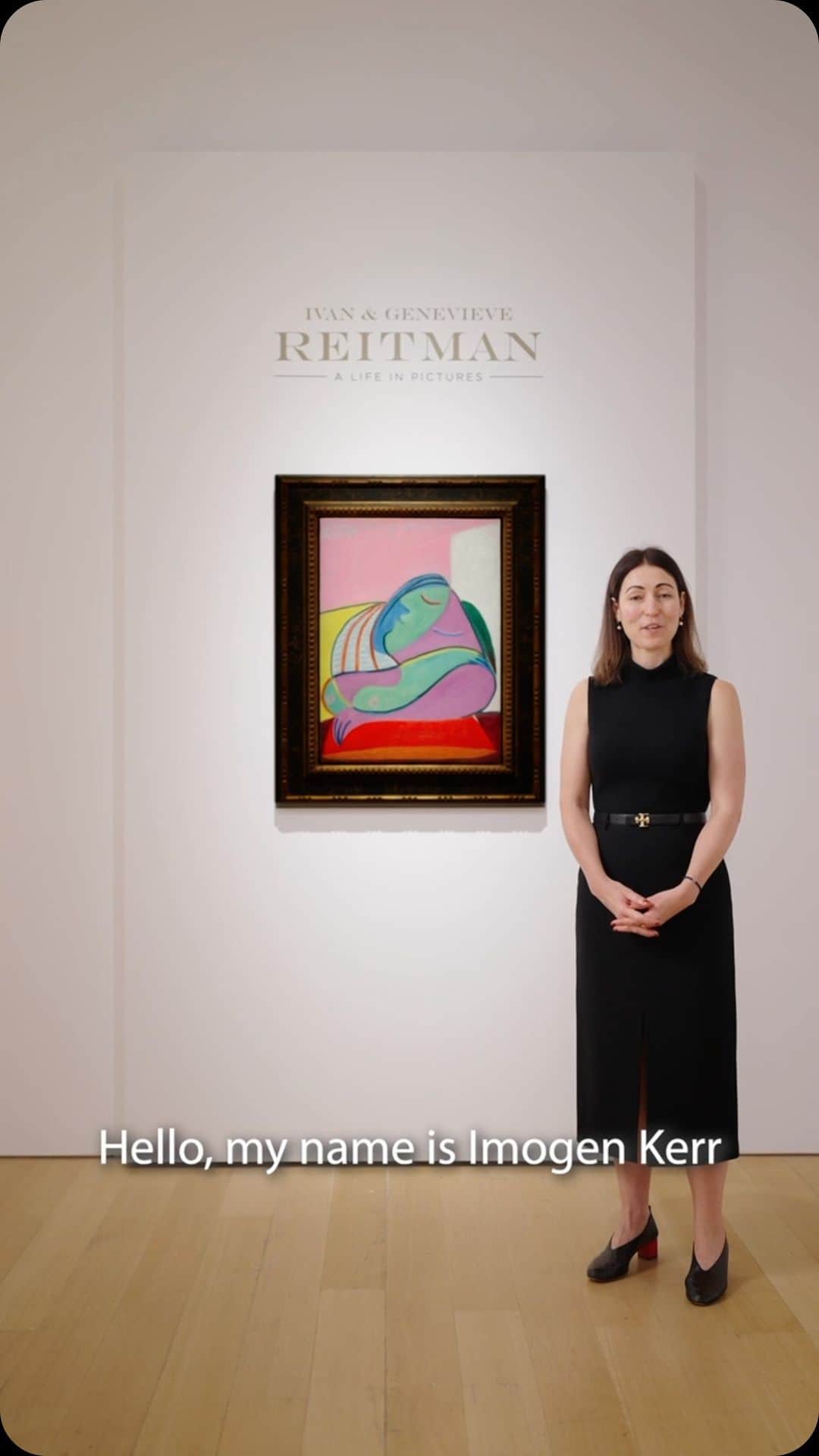 クリスティーズのインスタグラム：「#GALLERYTALKS Episode VII —  The Ivan and Genevieve Reitman Collection with Imogen Kerr   Painted amidst a tumultuous period in the artist’s life, this colorful portrait of Picasso’s famous muse Marie-Thérèse reflects the artists inspiration and admiration for his lover. In ‘Femme endormie’, Picasso draws on the bright summer light, rendering Marie-Thérèse in vibrant, sweeping colours. With the curves of her figure occupying most of the canvas, Picasso offers a deeply personal and intimate view of his lover.   See this work on view now at our Rockefeller Center galleries!   20th Century Evening Sale | New York | 9 November」