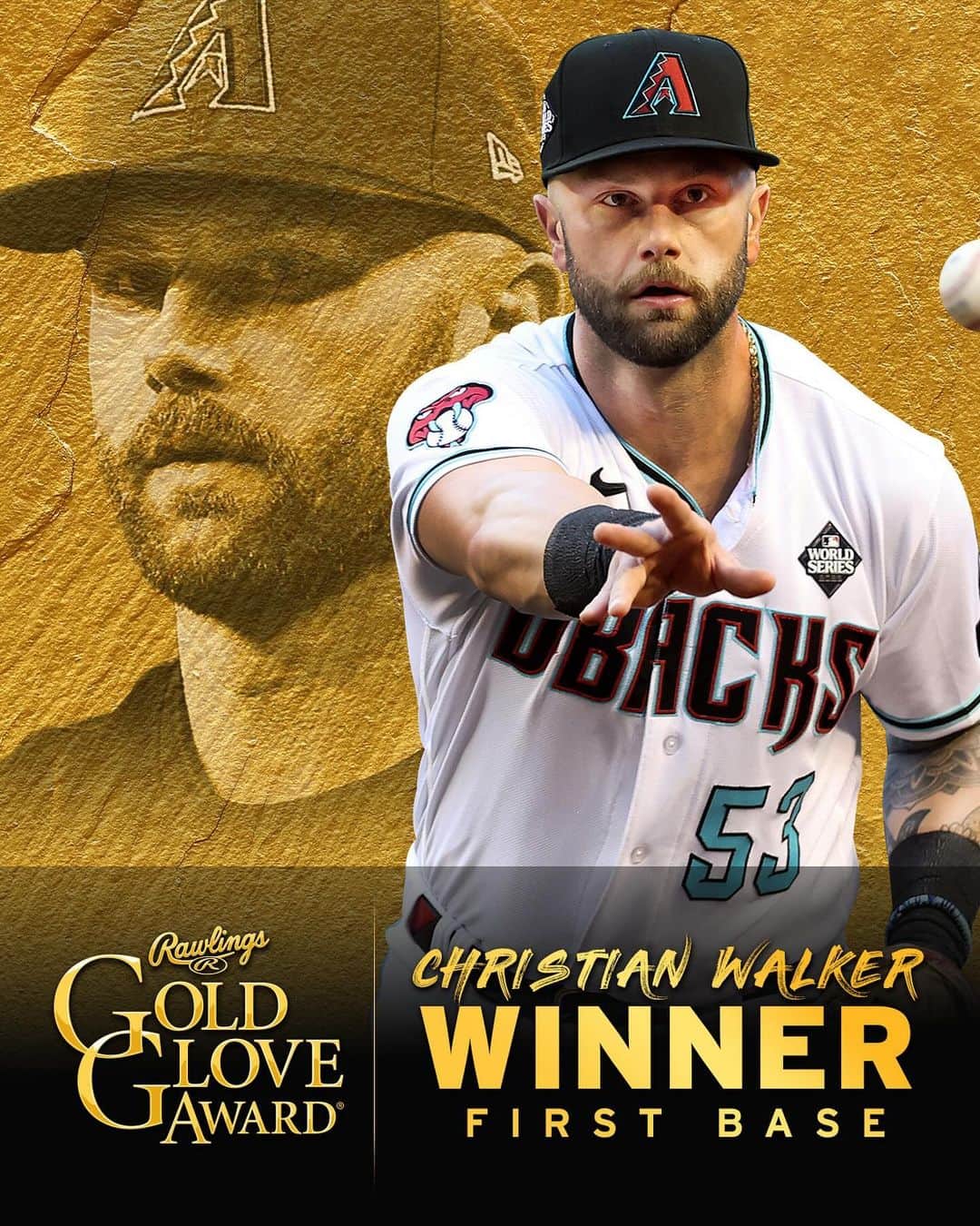 アリゾナ・ダイヤモンドバックスのインスタグラム：「The Gold Standard at first base. 🌟」
