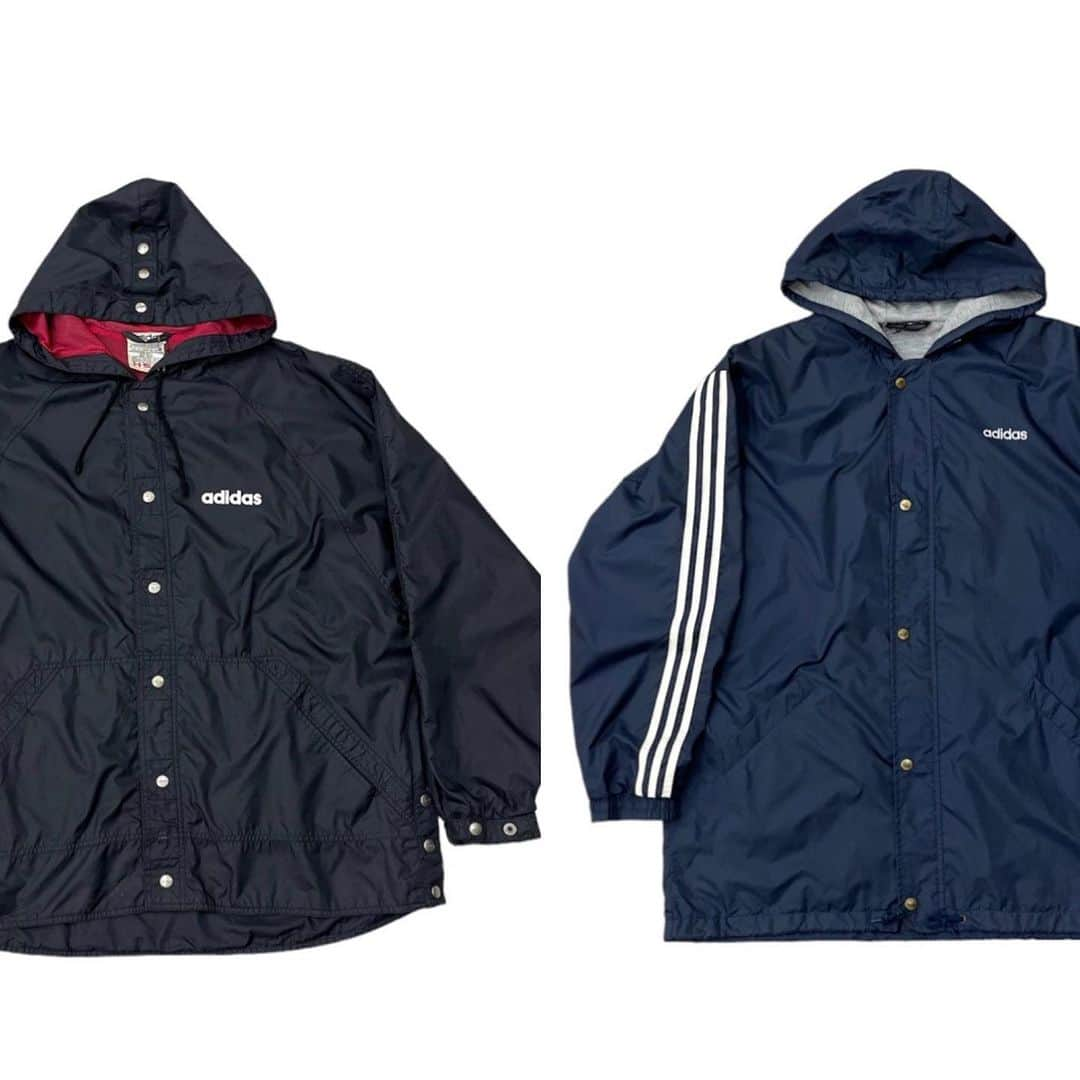 ジャムルのインスタグラム：「90's adidas hooded コーチジャケット 黒 ¥8000+tax(8800)  90's- adidas hooded 3ストライプス コーチジャケット ネイビー ¥6200+tax(6820)  WEB SHOPに入荷しております。 是非ご覧ください。 jammru.com  #jammru#adidas#コーチジャケット #大阪古着屋#心斎橋古着屋#usedmix #osaka  #fashion  #streetstyle  #streetfashion  #vtg  #vintage  #used  #usedclothing  #古着 #古着屋 #ファッション #70s #80s #90s」