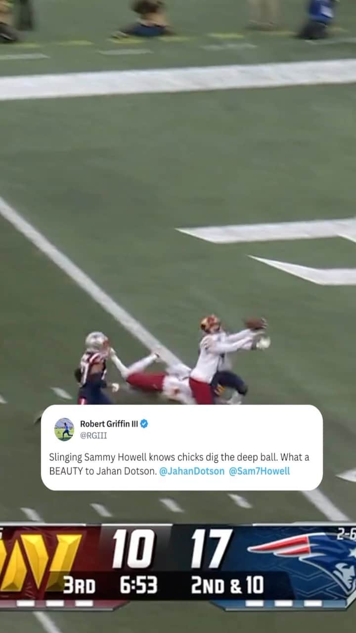ロバート・グリフィン3世のインスタグラム：「Sam Howell has been dropping dimes 💯」