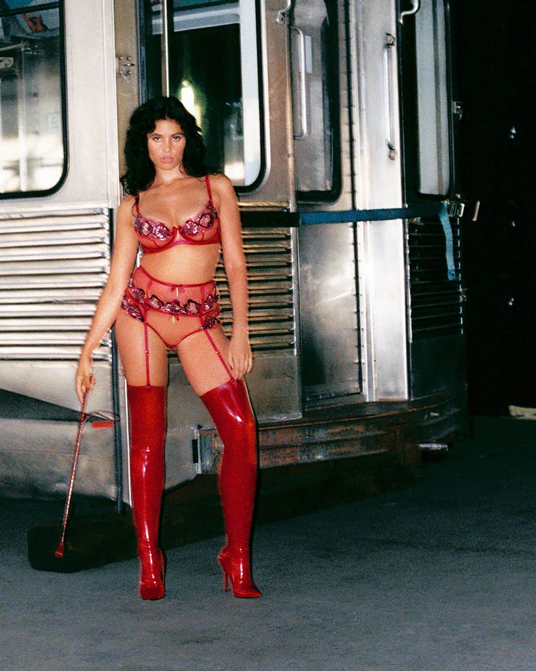 Agent Provocateurのインスタグラム：「Let's Go, Provocateur  Hearts race as #TheHotPursuit gets even hotter. The Giana set beckons you to follow and not look back. Do you dare?  Giana's intricate beadwork and sparkling sequins have always turned heads. Now returning in bold scarlet, she's ready to stop traffic...  Tap to explore Giana.  #TheHotPursuit #KnickersForever #AgentProvocateur」