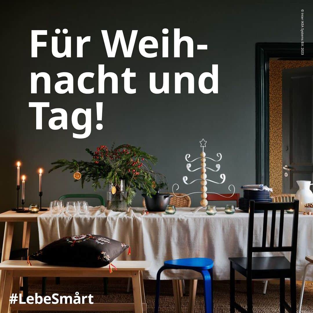 IKEA Austriaのインスタグラム：「Es wird Zeit dein Zuhause für die Feiertage zu schmücken und kreativ zu werden. ✨ Entdecke unsere Deko und Winterprodukte für eine fröhliche Weihnachtszeit. 🎄 #LebeSmårt」