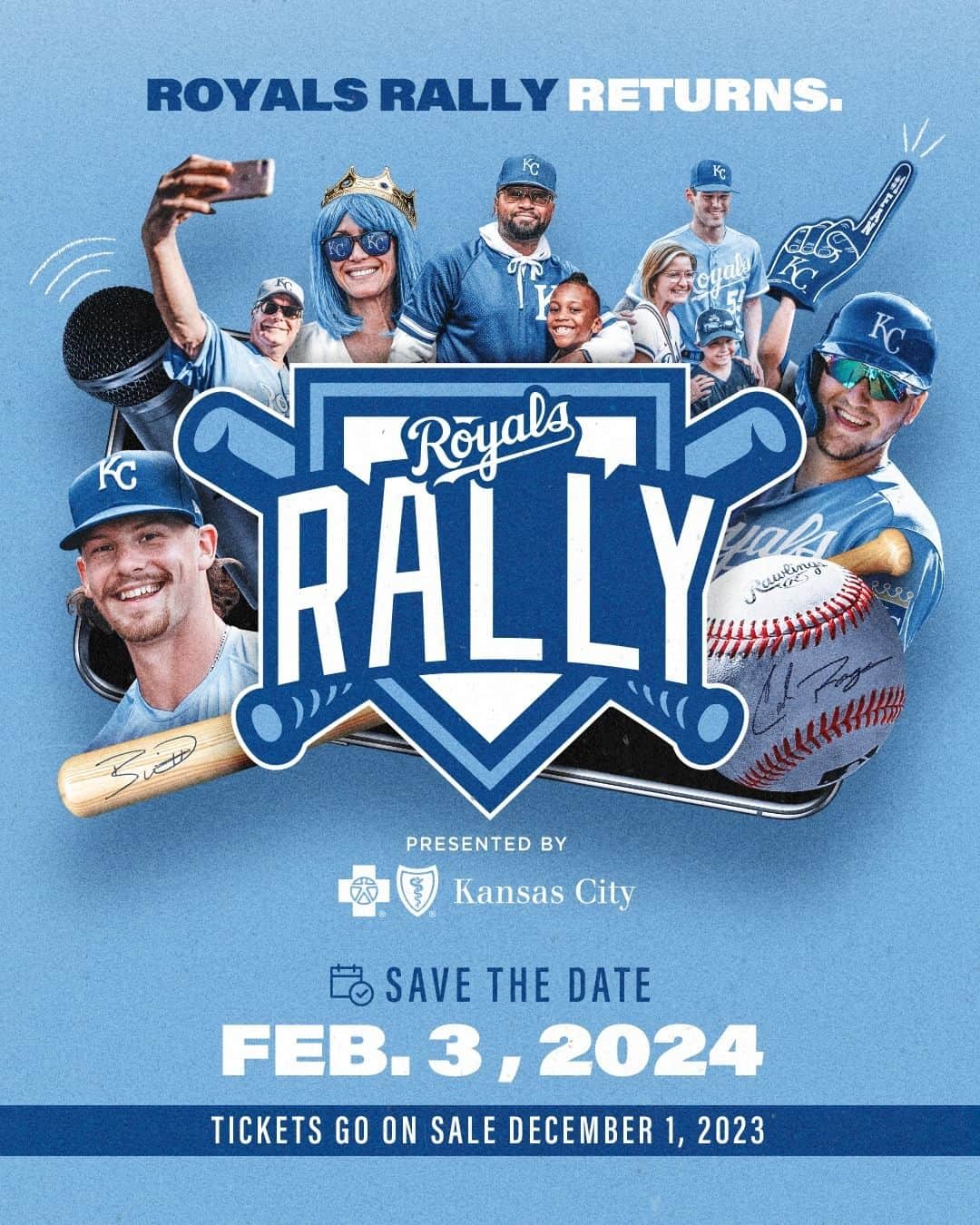 カンザスシティ・ロイヤルズのインスタグラム：「Save the date! Royals Rally returns in February 2024!」