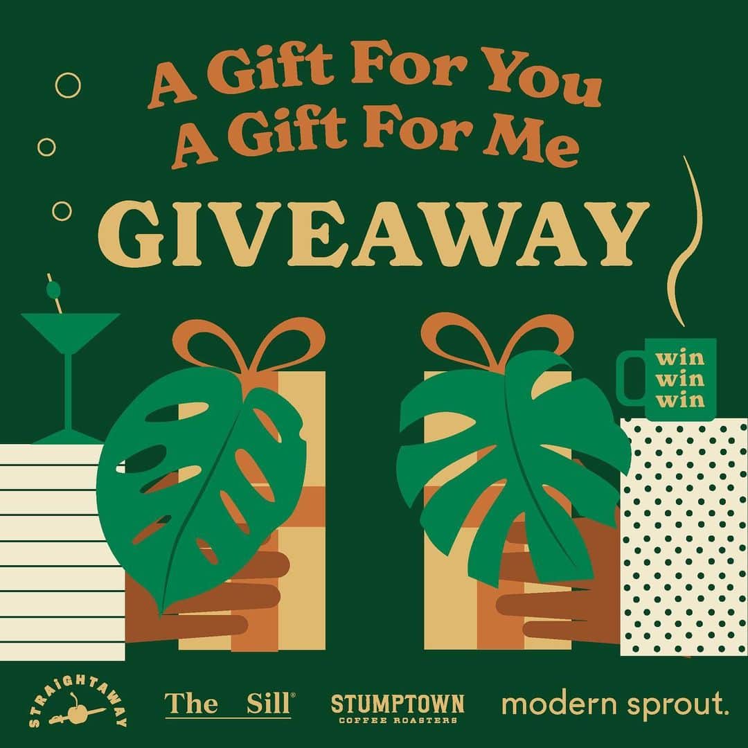 Stumptown Coffee Roastersのインスタグラム：「✨GIVEAWAY!✨🎁 A GIFT FOR YOU, A GIFT FOR ME 🎁⁠ ⁠ Ahead of the holiday season, we got a few pals together to give you the opportunity to treat yourself AND treat a friend! ⁠We are so excited to be working with @modsprout, @thesill, @straightawaycocktails, and @stumptowncoffee on one incredible giveaway.  Enter now for everything you need to let the good times grow, brew, and flow!   ONE WINNER WILL RECEIVE:    TWO $75 gift cards from:   🎁 ⁠@modsprout 🎁 ⁠@thesill ⁠🎁 @straightawaycocktails  TWO Holiday Trio Coffee Gift Sets from:   🎁 ⁠@stumptowncoffee  TO ENTER:  👉 ⁠ ⁠ 🎁 Follow all brands ⁠ 🎁 Like & Save this post ⁠ 🎁 Tag the lucky friend who will win the giveaway with you! ⁠  This giveaway is open to anyone 21+ years in the US. Ends *11/13/23* @ 11:59PM PST. Winner will be contacted via email or DM. This giveaway is not affiliated with Instagram. For Terms & Conditions click the “giveaway terms” button in Straightaway’s linktree.   #giveaway #holiday #giftideas」