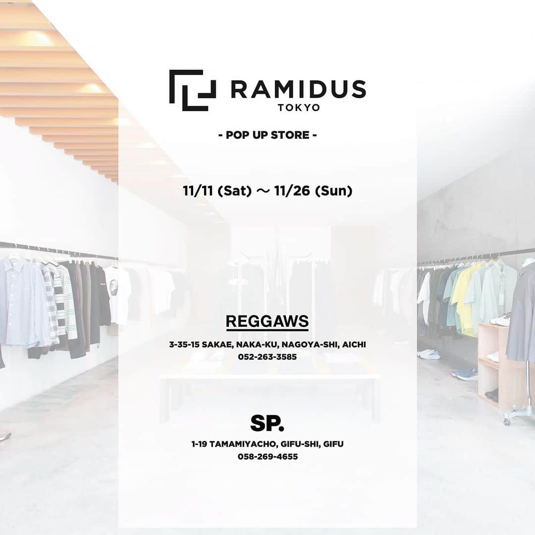 ヘッド・ポーターのインスタグラム：「RAMIDUS POP-UP STORE at REGGAWS, SP.  11月11日（土）〜 26日（日）の期間、名古屋REGGAWS、岐阜SP.に RAMIDUS POP-UP STORE として、前身ブランドから世代を超えて世界中の人から愛された BLACK BEAUTY シリーズ、MASTER NAVY シリーズの2大人気シリーズをメインに、デイリーユースからトラベル、ビジネスシーンまで幅広く対応しジェンダーレスな機能性とデザイン性に拘ったアイテムが期間限定で登場します。  今回期間中にお買い上げいただいたお客様を対象に RAMIDUS POP-UP STORE 限定のノベルティーとしてキーホルダーをご用意しました。  ”ニュースタンダード”をテーマに掲げ、あらゆるスタイルに合う上質なプロダクトを提供するバッグブランド 「RAMIDUS」の世界観をこの機会に是非お楽しみください。皆様のご来店を心よりお待ちしております。   REGGAWS 住所：〒460-0008 愛知県名古屋市中区栄3-35-15 問い合わせ：052-263-3585 営業時間：12:00〜20:00 定休日：水曜日   SP. 住所：〒500-8835 岐阜県岐阜市玉宮町1-19 問い合わせ：058-269-4655 営業時間：12:00〜20:00 定休日：水曜日  #reggaws #sp #jackinthenet  #ramidus #ramidustokyo #ramiduspopupstore  #ラミダス」