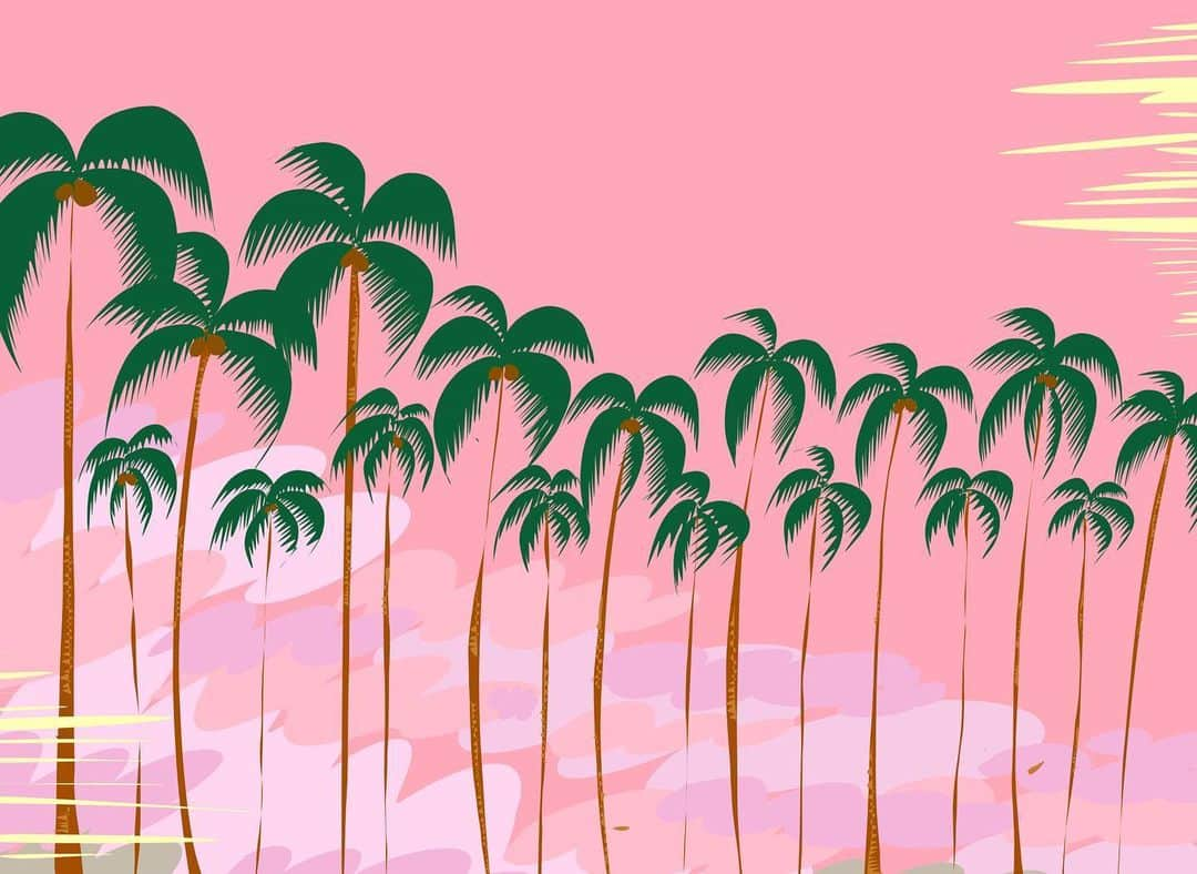 山田愛のインスタグラム：「💕🌴☀️  @aiyamada_art   #art #artwork #artist #ipadpro #procreate #creative #applepencil #palmtrees #palmtreeart #nft #アート#ヤシノキ」