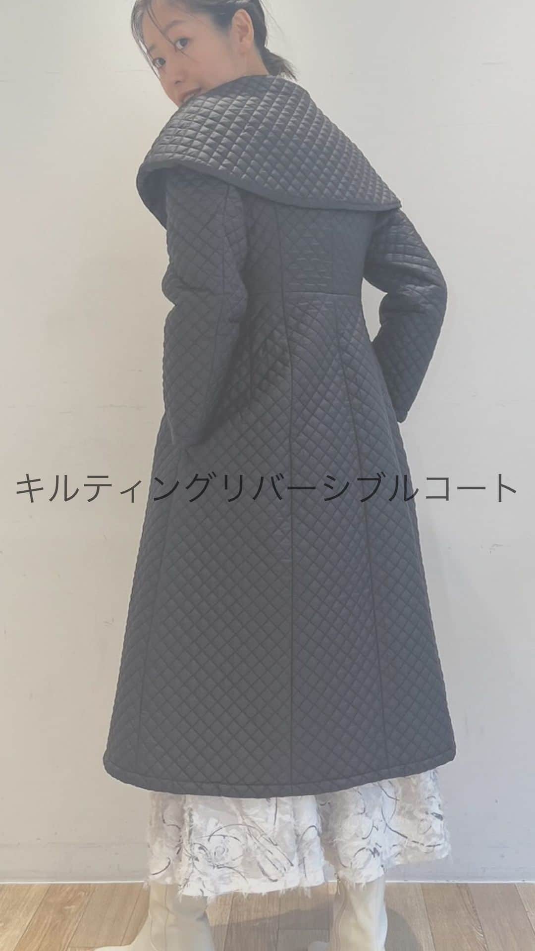 celford_officialのインスタグラム：「【OUTER COLLECTION】  ◆キルティングリバーシブルコート ¥38,500 IVR,BLK 32(EC限定),36,38サイズ  【着用】 末吉:IVR,36 はじめ:BLK,32 -————————— 末吉:161cm/ウェーブ はじめ:165cm/ストレート -—————————  #CELFORDAW23 #celford #セルフォード」