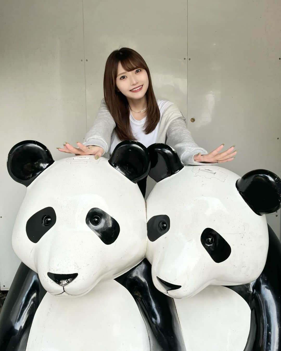 秦はるかのインスタグラム：「何年振りかの動物園でパンダに会えました🐼 11月とは思えぬ暑さだったよ…」