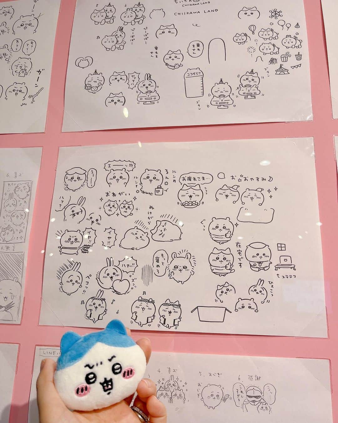 足の裏さんのインスタグラム写真 - (足の裏Instagram)「#ナガノ展 🤍  ※東京でも開催されるので、これから行く予定の方は写真をスクロールしない方が楽しめると思います！  ハチワレカラーコーデで行ってきました🙆‍♂️💙  青いの @unitedarrows_official  ブラウス多分 @archives__official  ズボン @gu_for_all_  ブーツ @shein_japan   ポケカのイラストも描いたことのあるナガノ先生の原画をみることができて感動！！  原画をみている人たちみんなが幸せそうに笑っていて、絵がうまいって素敵だなーと改めて思いました！  私も日々ちいかわたちに癒されています🫧 特にハチワレをみると心がほわーんとします！！！  超まじかるも今回もお土産を買いすぎてしまったので、お仕事をさらに頑張ります🫶  #推し活 #ちい活 #ハチワレ #浜松」11月6日 20時18分 - ashiura.163