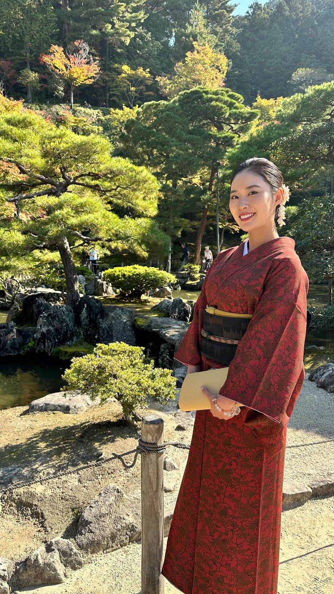 角田聖奈のインスタグラム：「#kimono 👘❤️ #kyoto #japan #着物 #着物散歩 #銀閣寺 #祇園 #上賀茂神社 #京都 #日本」