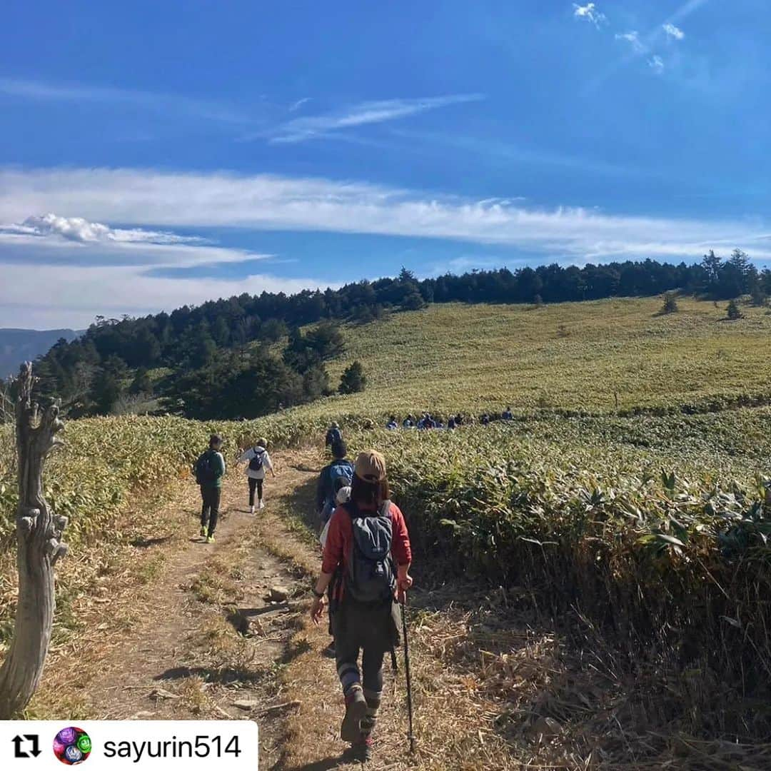 Gero City【下呂市公式アカウント】のインスタグラム：「#Repost @sayurin514 with @use.repost ・・・ . 白草山登山⛰️  ここの山頂の熊笹と、御嶽山の景色が大好きです☁️ 子供達と一緒に登れたのも、地域の方と心強いサポーターの方達のお陰で安心して登れました⛰️  この一年で一番汗をかいた１日になりました☁️  #前回同様登りでバテる #登山 #白草山 #秋 #紅葉 #子供は元気 #子育て #お弁当 #景色 #熊笹 #雲 #御嶽山 #gerostagram #下呂市 #下呂温泉 #筋肉痛 #足が痛い #腰が痛い #あちこち痛い」