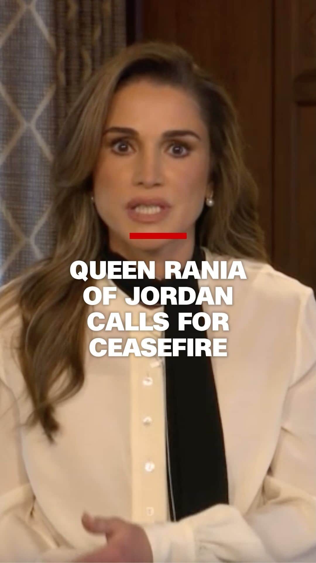 CNNのインスタグラム：「Queen Rania Al Abdullah of Jordan has called for a ceasefire in Israel’s war against Hamas.  In an interview with CNN’s Becky Anderson, she also said that supporting the protection of Palestinian lives does not equate to being antisemitic or pro-terrorism.  “Let me be very, very clear. Being pro-Palestinian is not being antisemitic, being pro-Palestinian does not mean you’re pro-Hamas or pro-terrorism. What we’ve seen in recent years is the charge of antisemitism being weaponized in order to silence any criticism of Israel.”   Tap the link in bio to read more.」