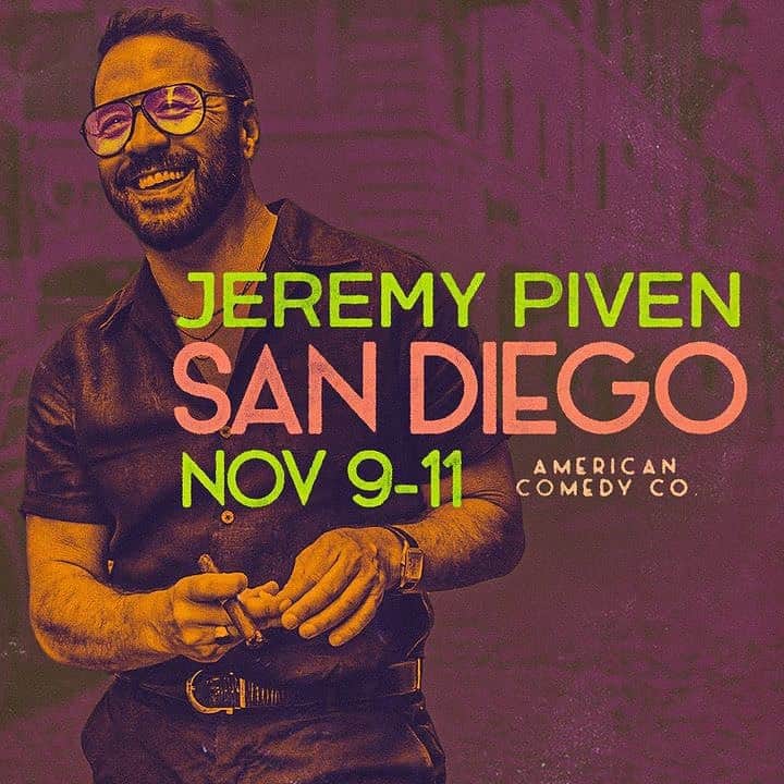 ジェレミー・ピヴェンさんのインスタグラム写真 - (ジェレミー・ピヴェンInstagram)「Meet me in San Diego this weekend! One of the best rooms in the Country… We need a laugh right about now right?! @americancomedyco  for tix! Best pre game meal in SD?!t」11月7日 0時06分 - jeremypiven