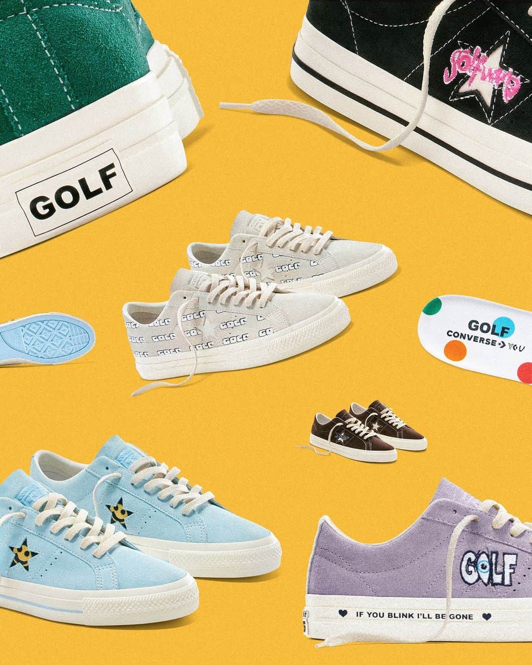 converseのインスタグラム：「Customizable @converse x @golfwang is back, this time with the GOLF WANG One Star Pro By You ⭐   Tap the link in bio to explore the 72-hour only collection before it drops on November 10. #CreateNext」