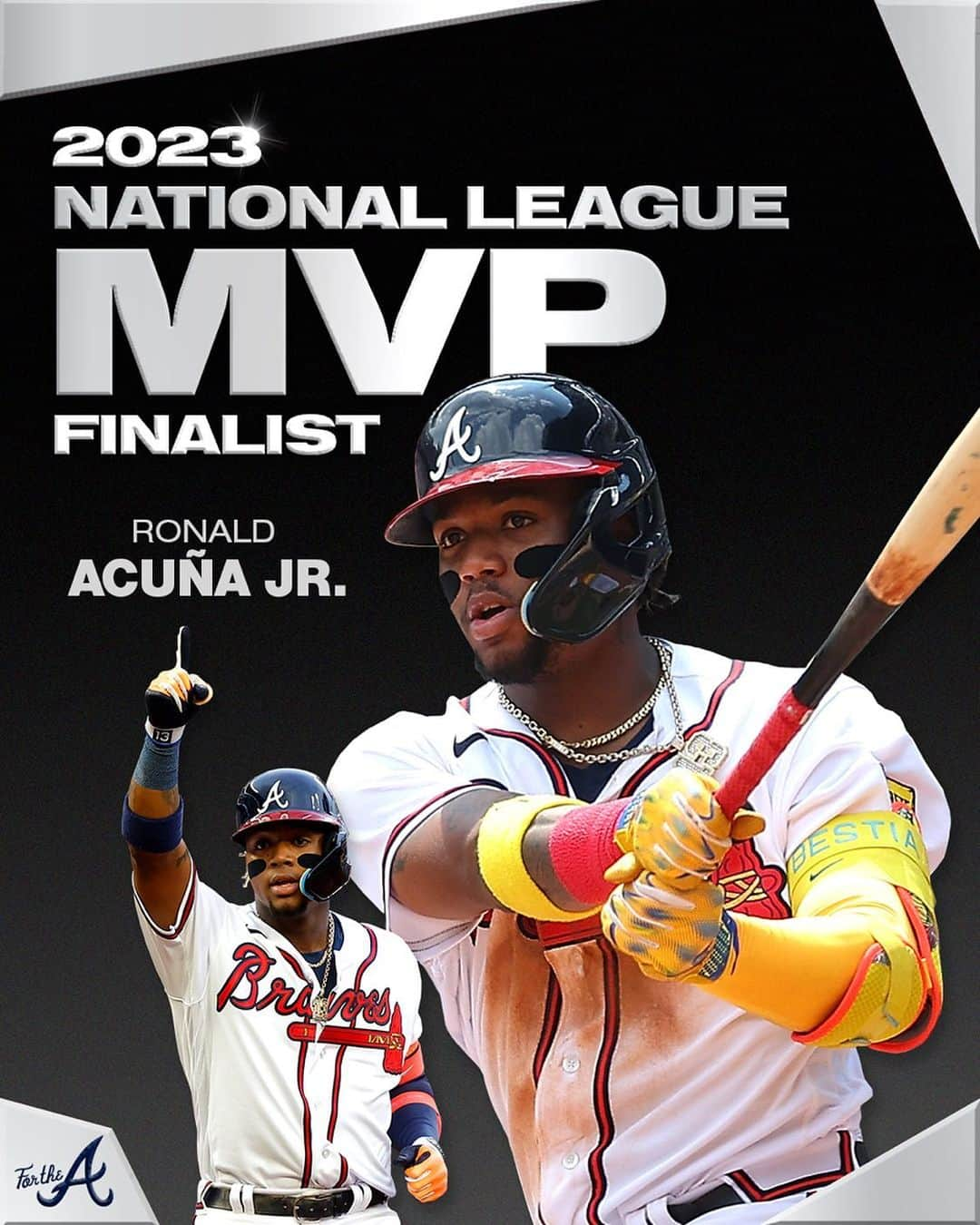 アトランタ・ブレーブスさんのインスタグラム写真 - (アトランタ・ブレーブスInstagram)「Congratulations to @ronaldacunajr13 for being named a finalist for the 2023 NL MVP Award!」11月7日 10時25分 - braves