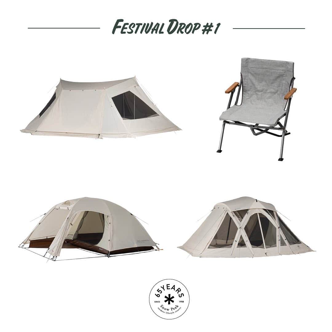 Snow Peak USAのインスタグラム：「Our annual Festival celebration is back for the month of November! Each Monday, we’ll release a selection of limited-edition products. Shop the first drop, featuring tents and furniture from the 65th Anniversary capsule.」
