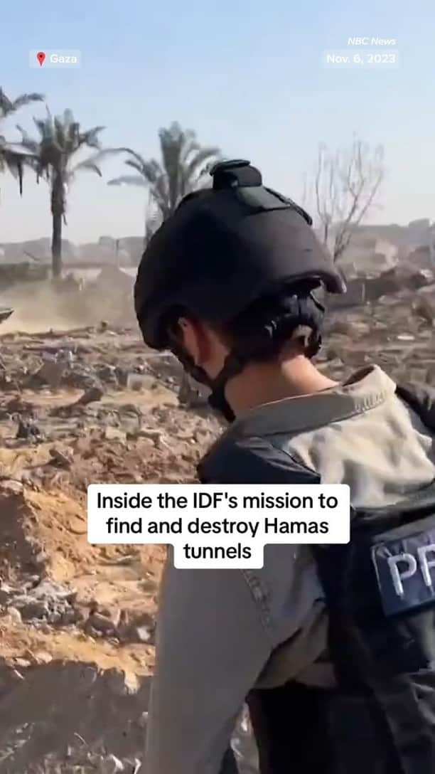 NBC Newsのインスタグラム：「NBC News’ Raf Sanchez entered northern Gaza, following the Israeli military on their mission to find and destroy Hamas’ vast tunnel network.」