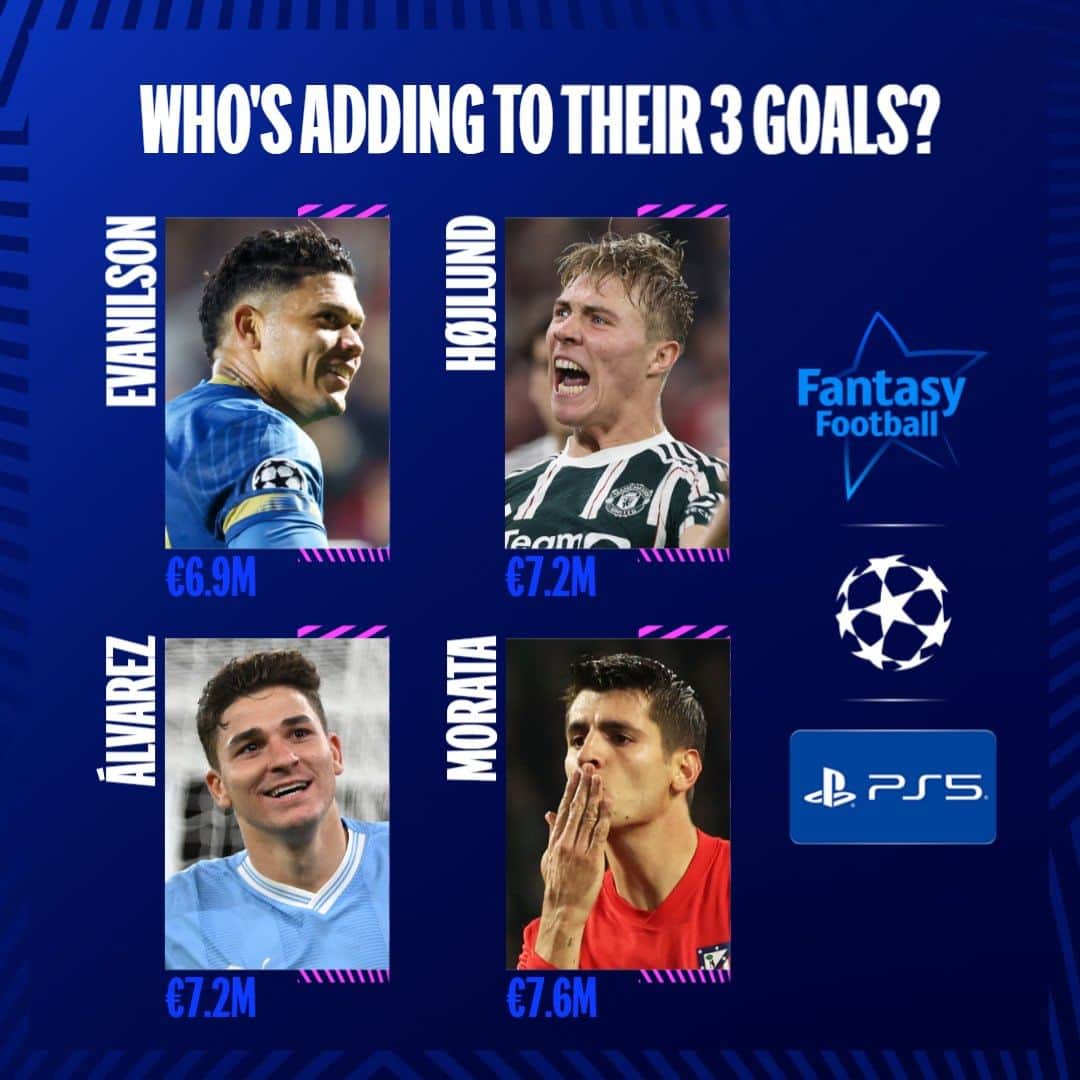 のインスタグラム：「3️⃣⚽️ Who's getting more?  #UCLfantasy | @playstation」