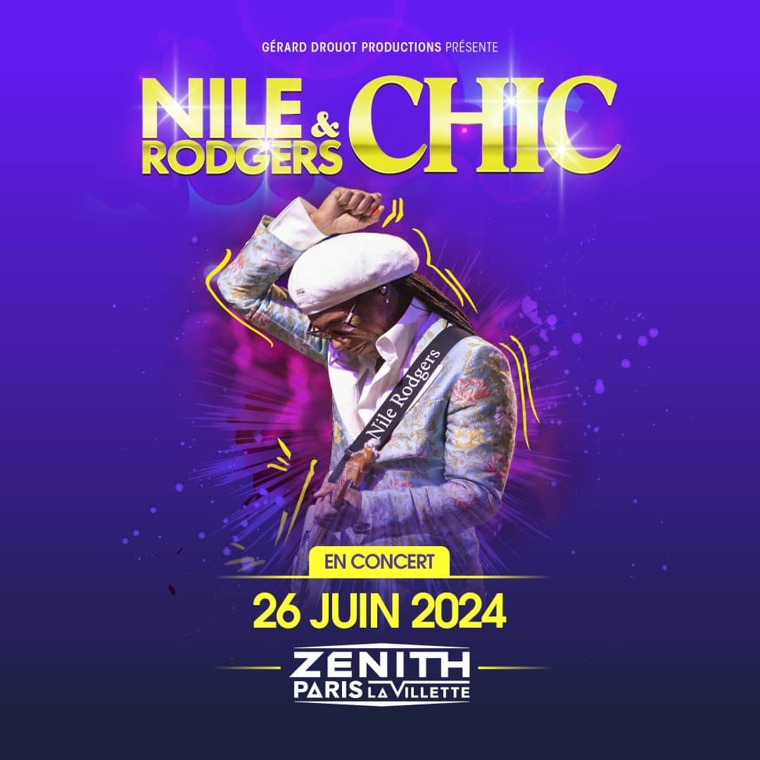 ナイル・ロジャースのインスタグラム：「@NileRodgers & CHIC are coming back to Paris! For tickets & info, visit: https://ow.ly/zO0n50Q4IkM  #LinkInBio  @thechicorganization @chicorg @gdp.fr」
