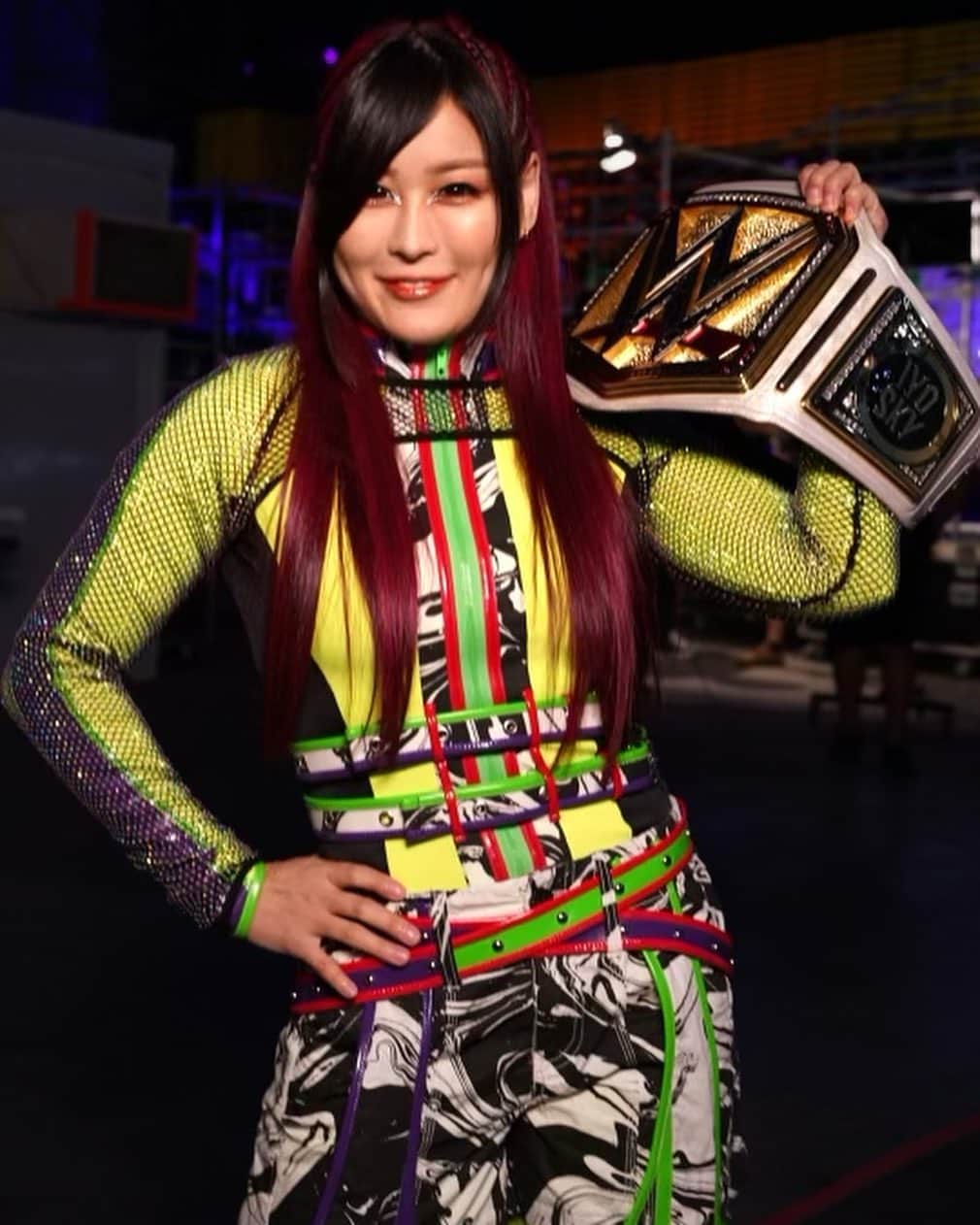 のインスタグラム：「Special ring gear for #wwecrownjewel   #iyosky」