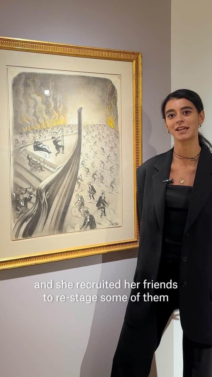 クリスティーズのインスタグラム：「#GALLERYTALKS Episode VII — Impressionist & Modern Art Day Sale with Lou Clinton-Celini   Christie’s New York is thrilled to feature Salvador Dalí’s ‘Surrealist Gondola Above Burning Bicycles‘ as a key highlight in this season’s Impressionist and Modern Art Day Sale. Created by Salvador Dalí for a proposed film collaboration with the legendary Marx Brothers, this exceptional work is a rare piece of cinematic history, representing a moment in which the intrepid Surrealist artist had fully immersed himself in the glamorous world of Hollywood.    Learn more about the work online now via our LinkinBio!   Impressionist & Modern Art Day Sale| New York | 11 November」