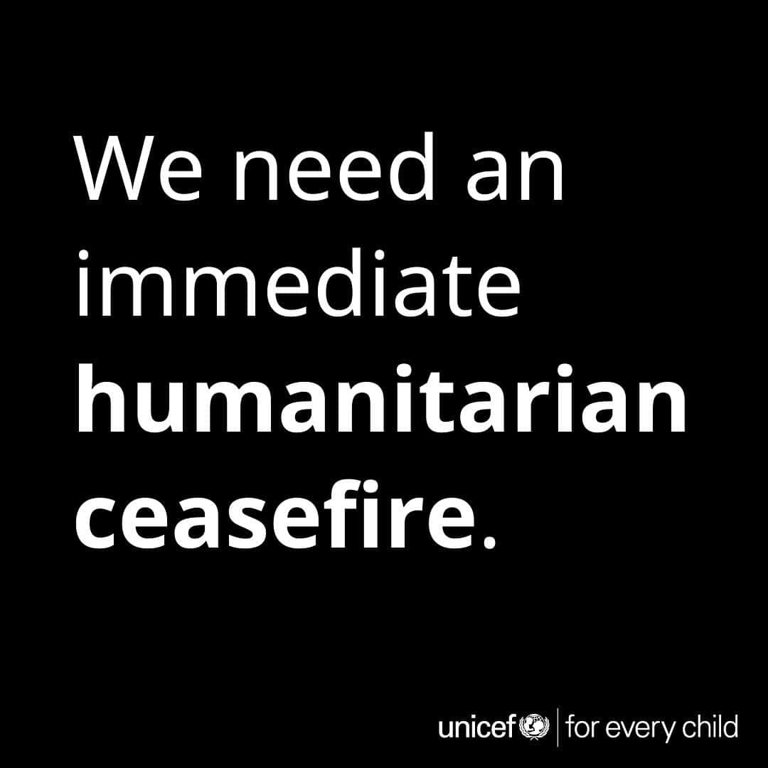unicefのインスタグラム：「For almost a month, the world has been watching the unfolding situation in Israel and the Occupied Palestinian Territory in shock and horror at the spiralling numbers of lives lost and torn apart.   In Israel, some 1,400 people have been killed and thousands have been injured, according to the Israeli authorities. More than 200 people, including children, have been taken hostage. Rockets continue to traumatize families. Tens of thousands of people have been displaced. This is horrific.   However, the horrific killings of even more civilians in Gaza is an outrage, as is cutting off 2.2 million Palestinians from food, water, medicine, electricity and fuel.   In Gaza, according to the Ministry of Health, nearly 9,500 people have been killed, including 3,900 children and over 2,400 women. More than 23,000 injured people require immediate treatment within overstretched hospitals.   An entire population is besieged and under attack, denied access to the essentials for survival, bombed in their homes, shelters, hospitals and places of worship. This is unacceptable.   More than 100 attacks against health care have been reported.   Scores of aid workers have been killed since October 7 including 88 UNRWA colleagues – the highest number of United Nations fatalities ever recorded in a single conflict.   We renew our plea for the parties to respect all their obligations under international humanitarian and human rights law.   We renew our call for the immediate and unconditional release of all civilians held hostage.   Civilians and the infrastructure they rely on – including hospitals, shelters and schools – must be protected.   More aid – food, water, medicine and of course fuel – must enter Gaza safely, swiftly and at the scale needed, and must reach people in need, especially women and children, wherever they are.   We need an immediate humanitarian ceasefire. It’s been 30 days. Enough is enough. This must stop now.   Statement by Principals of the Inter-Agency Standing Committee」