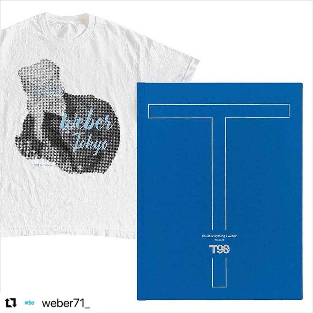 藤原ヒロシのインスタグラム：「#Repost @weber71_ with @use.repost ・・・ デッツ松田が主催するdoubt everythingとweberがタッグを組み、藤原ヒロシ、スケートシング、YOPPYら所蔵のヴィンテージTシャツとweber提供のヴィンテーTシャツをミックスし、90年代にフォーカスを当てたアーカイブブック『T90s』を全世界1500部限定で販売いたします。  weberからは映画、音楽、企業モノの90年代のヴィンテージTシャツを、doubt everythingからは藤原ヒロシ、スケートシング、YOPPY、Matt Takei、デッツ松田が90年代に収集していた秘蔵のヴィンテージTシャツをピックアップし、厳選された234枚のヴィンテージTシャツの写真とタグが書籍には掲載されています。  書籍の発売を記念し、フラグメントデザインによる限定Tシャツを書籍にセットしたスペシャルエディションも限定数発売いたします。発売に先立ち11月11日(土)より、Dover Street Market Ginza 6階にて先行発売いたします。  タイトル：doubteverything + weber present T90s 通常版 ¥12,000(税込)  Tシャツ付きスペシャルエディション ¥20,000(税込) [Tシャツサイズ：M、L、XL、XXL] ページ数：304ページ(A4変形) カバー：通常版(黒)、 weber限定版(青)、DSMG限定版(赤)※青赤は共に100部限定 発行、発売：株式会社ダウトエヴリシング デザイン： BROWN : DESIGN  販売場所/日程 11月11日(土)11時 Dover Street Market Ginza 6階にて先行販売 11月13日(月)正午 doubteverything online  (https://www.doubteverything.jp/) weber online  (https://weber71.stores.jp)  @d_mat1024  @weber71_  @fujiwarahiroshi  @doverstreetmarketginza」